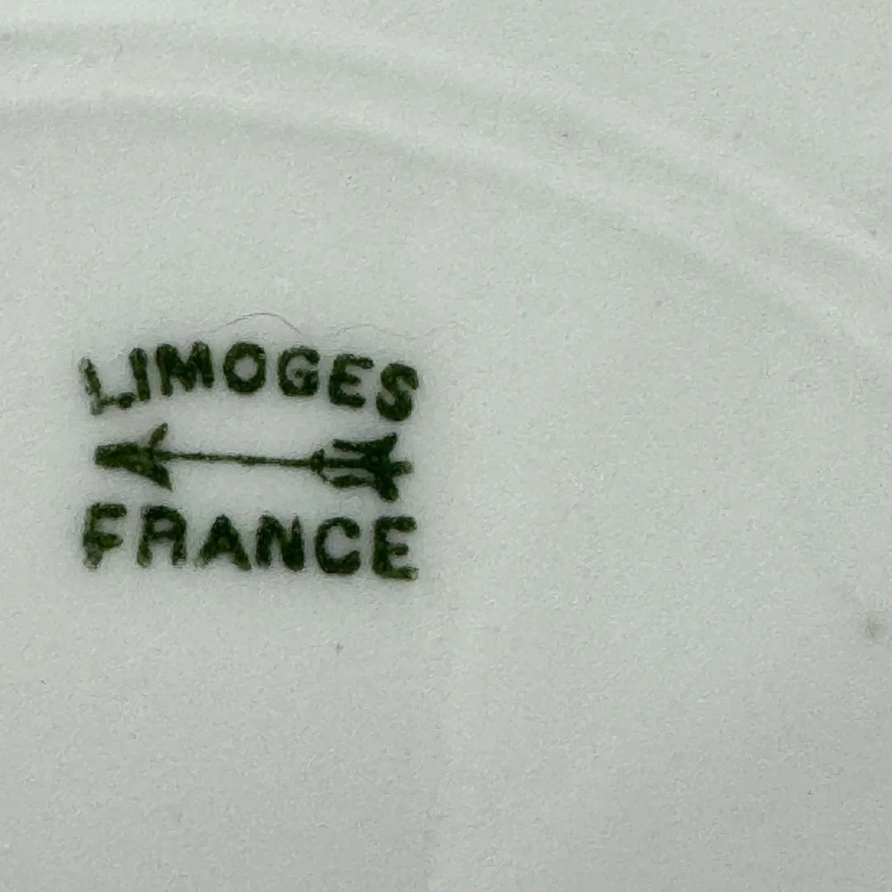 Antique Elite Limoges France Pink Gold Floral Scalloped Serving Bowl 10